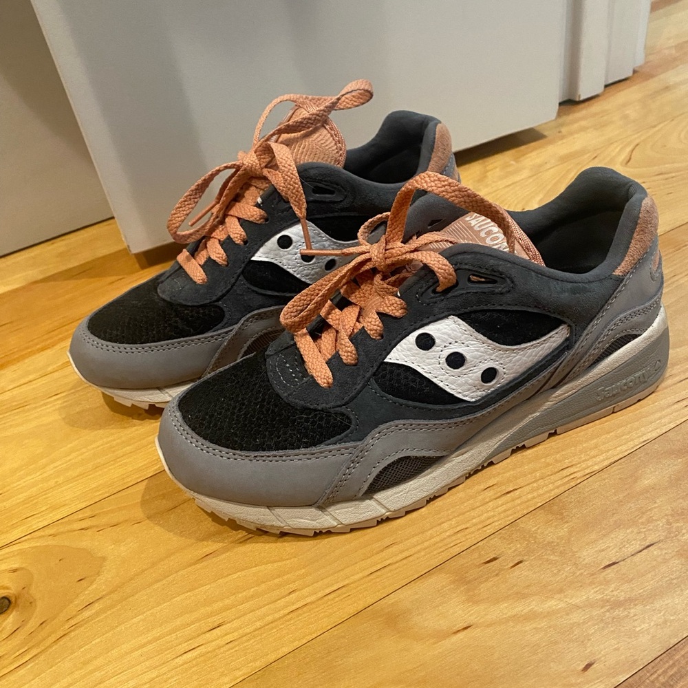 Saucony Women’s Black, Gray and Peach Sneakers